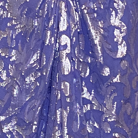 Nicole Miller Collection Periwinkle Silver Strapless Cocktail Dress Size 10 VGC - Picture 2 of 4